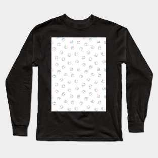 Smiley Face Pattern, Cyan Magenta Yellow Black, CMYK Long Sleeve T-Shirt